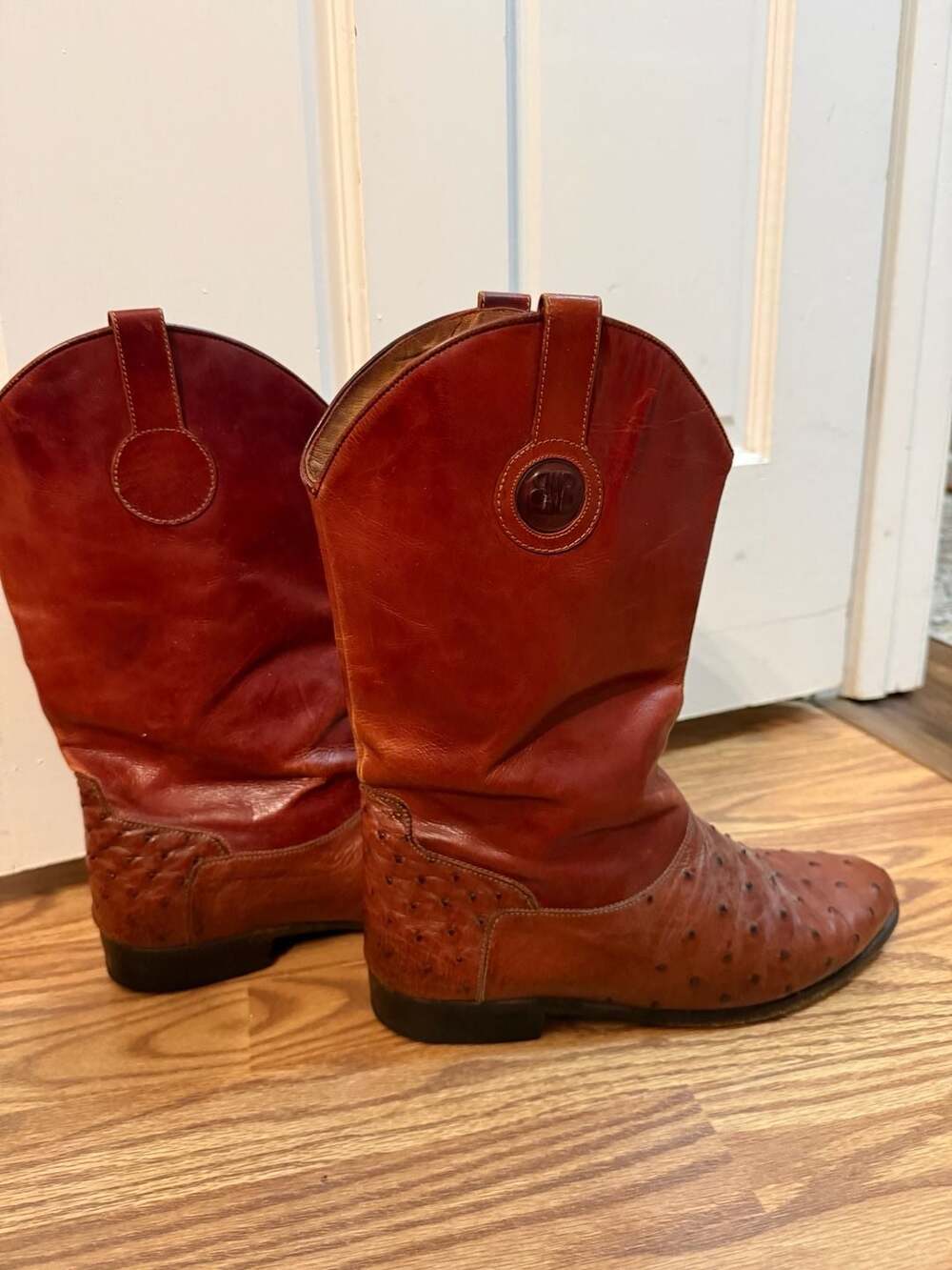 Lorenzo Banfi Milano Ostrich Leather Western Cowboy Boots size 10 M - Picture 5 of 8